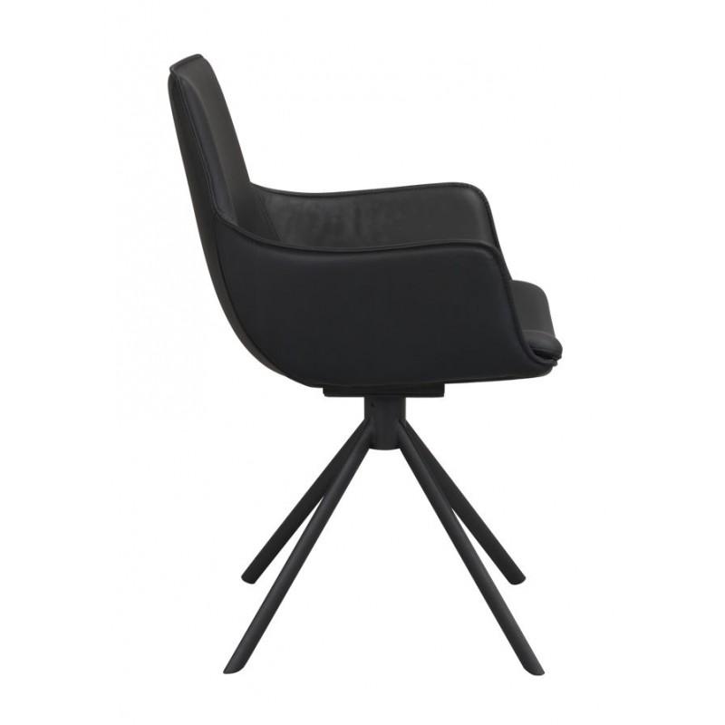 RO Lowell Swivel Arm Chair Black/Black